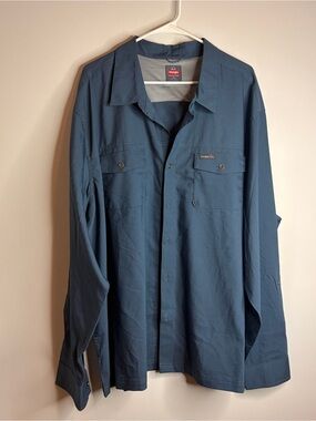 Wrangler Men's Long Sleeve Blue Button-Up Shirt 3XL